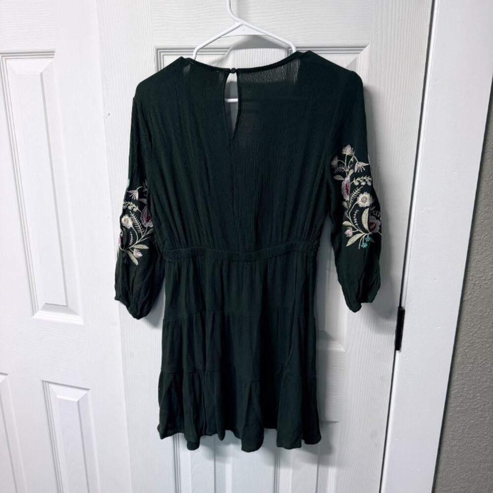 Audrey Parks for Francesca's Floral Embroidered Tiered Mini Dress Small Like New - Picture 4 of 5